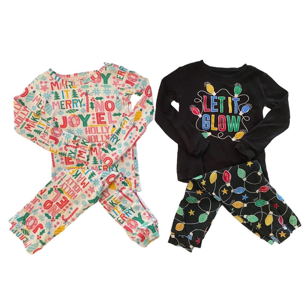 2 Pair of Holiday Pajamas Size 2T